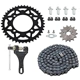 Relibupdater 428 Chain Set,428 76mm 41 Tooth Rear Sprocket Front 14 Toothe 17mm for Chinese 50cc 70cc 90cc 110cc 125cc Pit Dirt Trail Quad Motor Bike ATV Motorcycle Parts