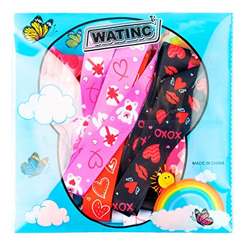 WATINC-6-Pack-Valentine-Lanyards-for-ID-Name-Tag-Badge-Holders-Flat-Hall-Pass-Lanyards-for-Students-with-Stainless-Swivel-Hook-Neck-Office-Cruise-Lanyard-AccessoriesValentine-GiftGift-for-kids