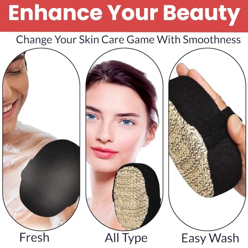 Image of TEMPERIA (1 pcs) Loofah for Bathing for Women & Men - Shower Scrubber with Handle for Body Wash - Lofas, Lufa & Loofa for Bath Scrub - Soft, Lather Enchancing, Exfoliator Sponge (MN02)