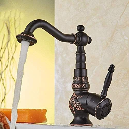 Robinet de salle de bain sculpté fleur pour vasque retro