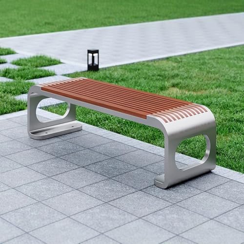 Bancos para Exterior, Banco Exterior Jardin Sin Respaldo, Bordes Lisos, Capacidad de Peso 500 kg, Asiento de Listones para Porches, Jardines, Patios Y Parques