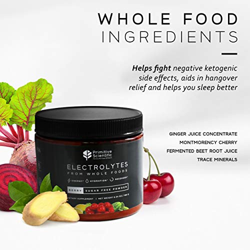 Primitive Scientific Whole Food Electrolyte Powder (Berry Flavor) Sugar Free, Electrolyte Supplement For Energy Boosts, Rapid Hydration And Rejuvenation With Calcium, Magnesium, And More #TOP4
