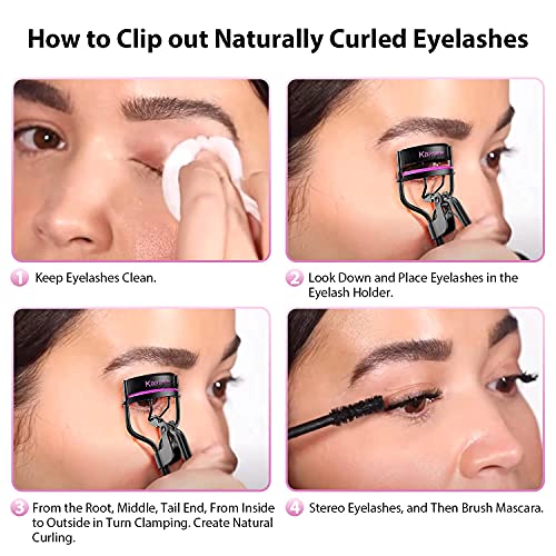 image for Kaasage Eyelash Curler with Pads - Lash Curler with 5 Extra Silicone R