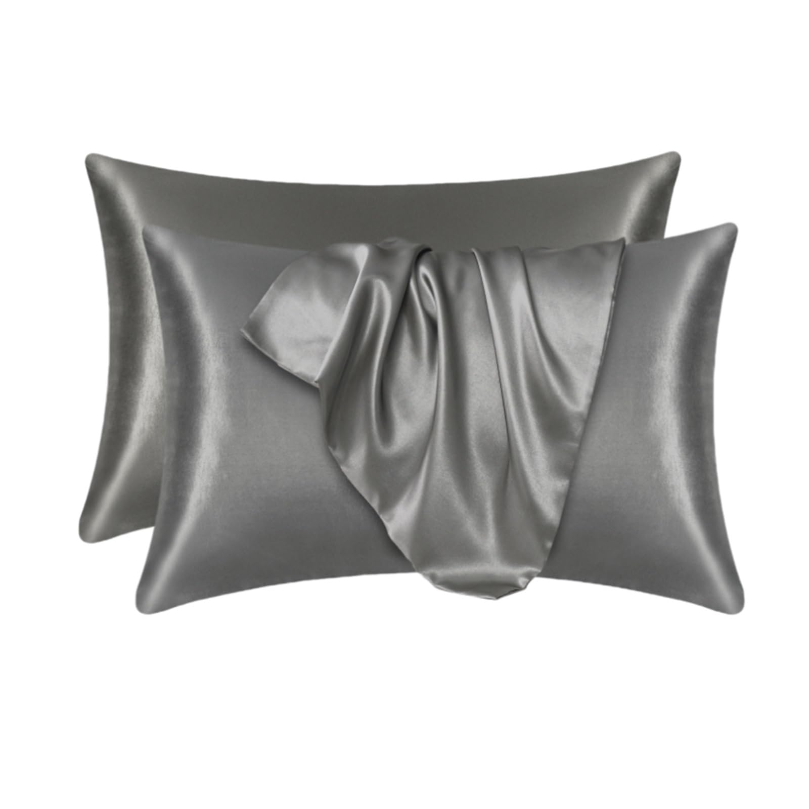 Silky Pillow Covers, Silk Pillowcases Multicolor Multiple Sizes for Hair Skin Care(Color2,1PCx51x66cm(20x26in))