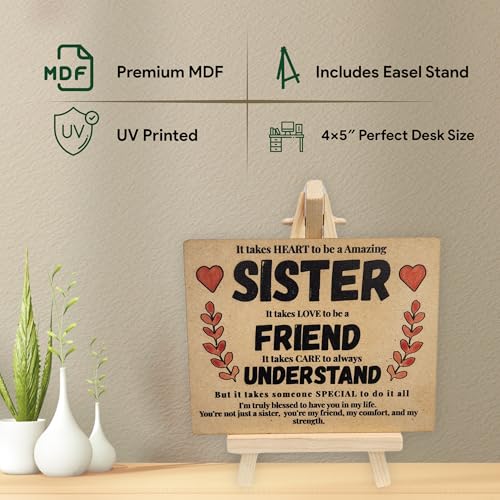 tinydabba Wooden Desk Plaque with Easel | Gift for Sister by tinydabba - 6
