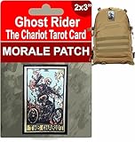 Ghost Rider The Chariot Tarot Card Morale Patch | Perfect Funny Morale Patch for Your Airsoft Gear, molle Accessories, Tactical Backpack, Helmet, Plate Carrier Dog Harness Tactical Vest