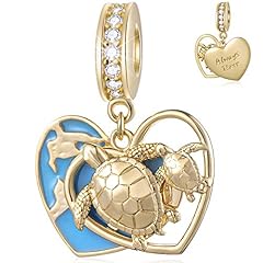 Mother Baby Turtle Heart Charm