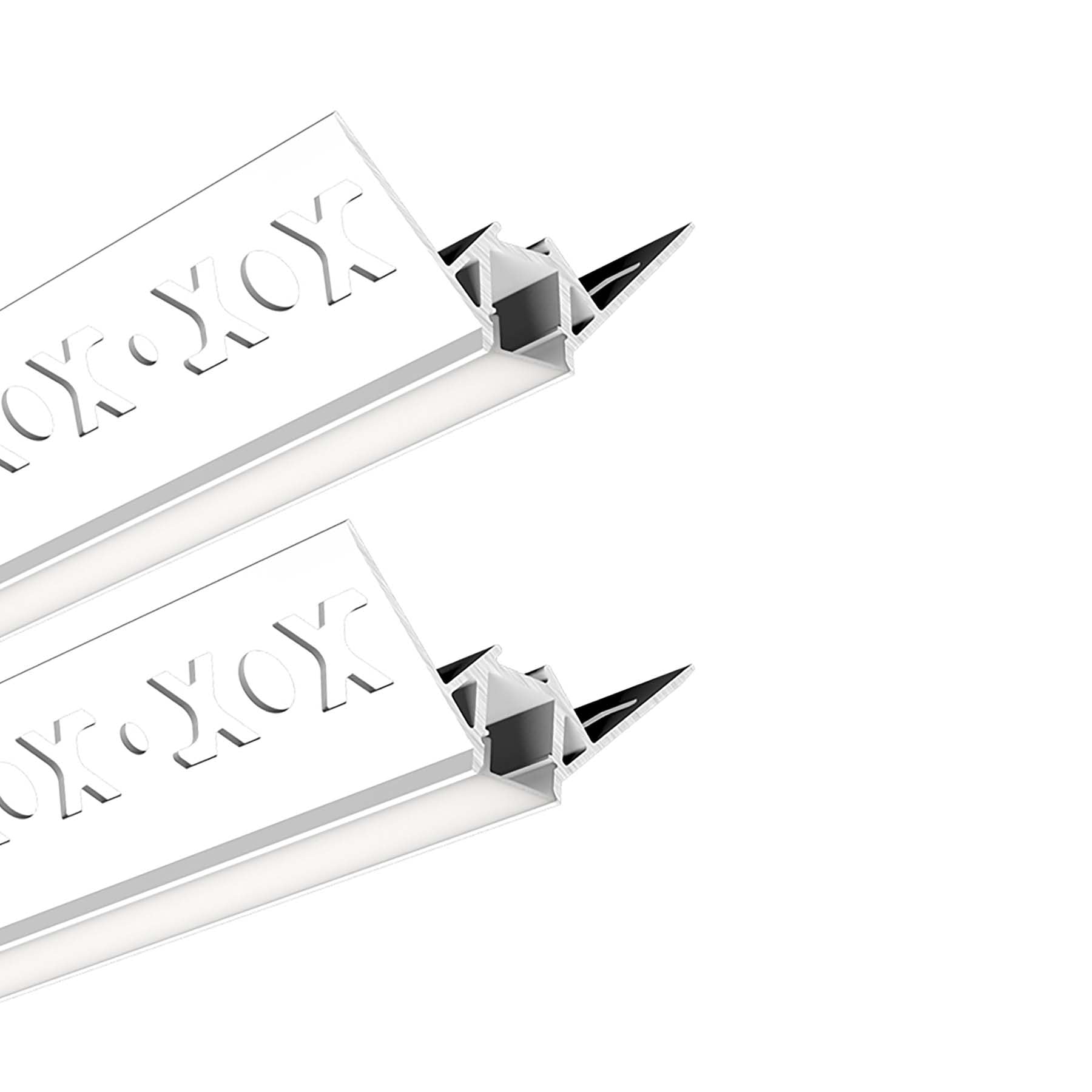 G.W.S® Plaster-in Trimless Recessed LED Profile, 2-Pack Aluminium Channel for LED Strip Light, 1 Metre 50mmx22.34mm (126-C5022) — image 1