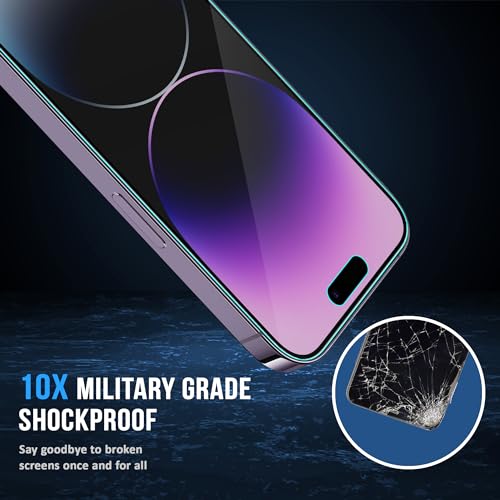 Image of FIRST MART Matte Tempered Glass for iPhone 14 Pro with Edge to Edge Coverage and Easy Installation Kit, Matte Finish, Pack of 2