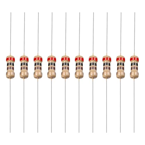 YOKIVE 100 resistencias de película de carbono 14 W 200 ohmios 5 de tolerancias buenas para proyectos electrónicos de bricolaje 4 bandas de colores