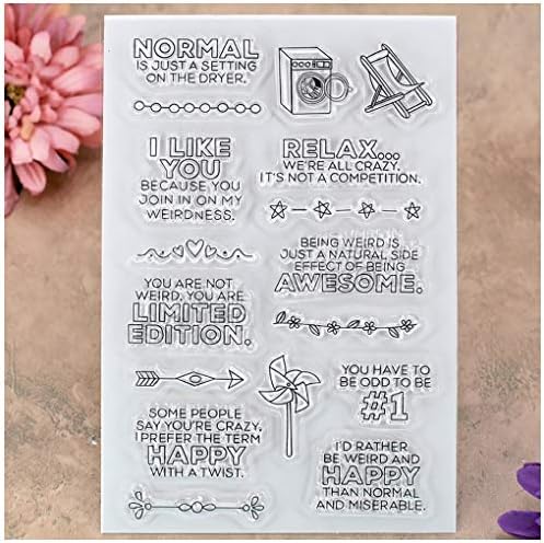 KWELLAM Words RELAX I Like You Clear Stamps for Card Making Decor...