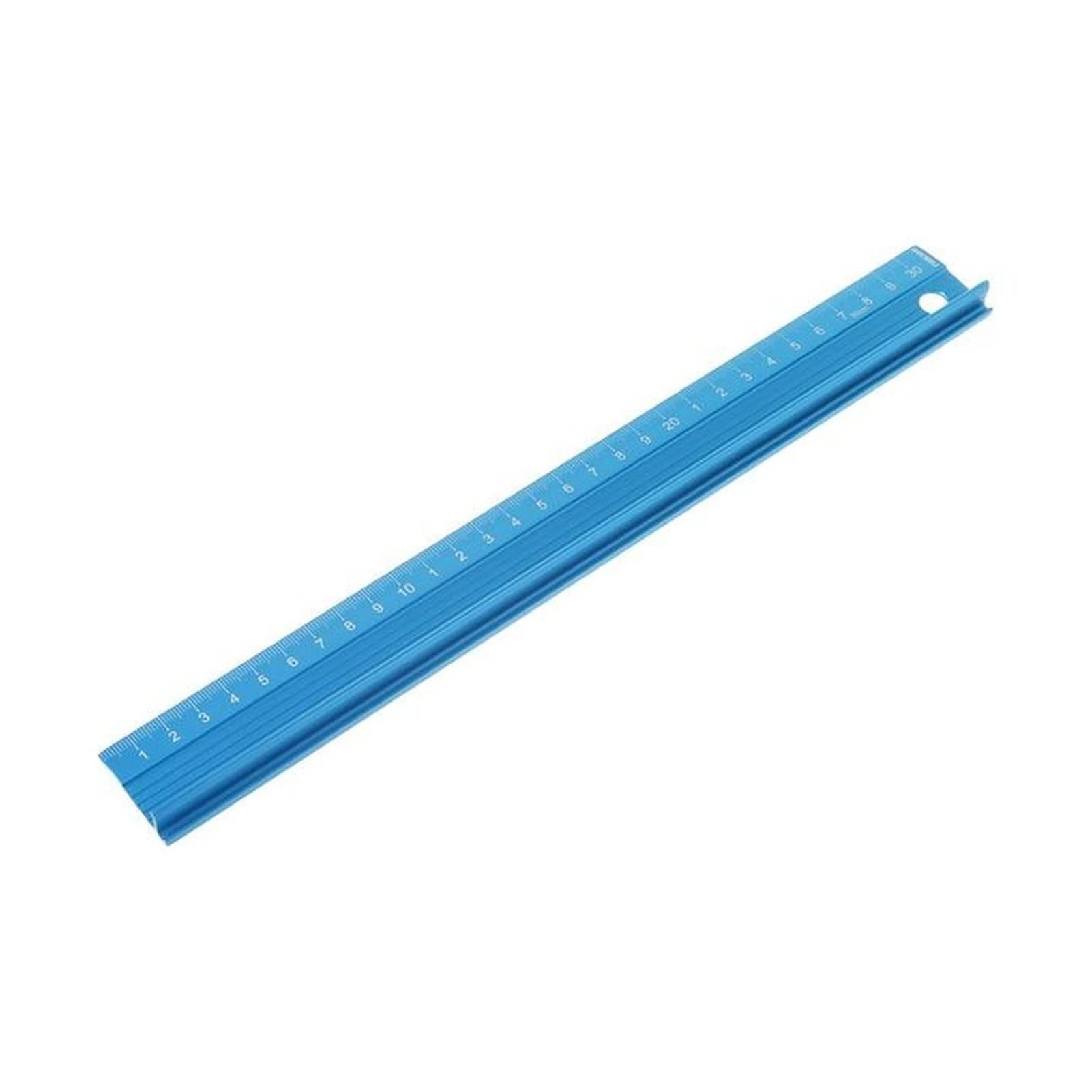 Righello dritto professionale in lega di alluminio, scala protettiva, strumento di disegno for ingegneri, 3 misure, set blu/rosso,Righelli(Blue30cm)
