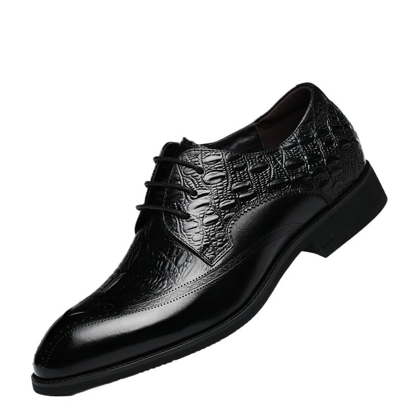 Classic Men Dress Shoes for Men Oxfords Patent Leather Shoes Lace Up Formal Black Leather Wedding Party Shoes