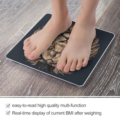 Báscula digital para baño Cartoon Lion en vidrio templado miniatura 5