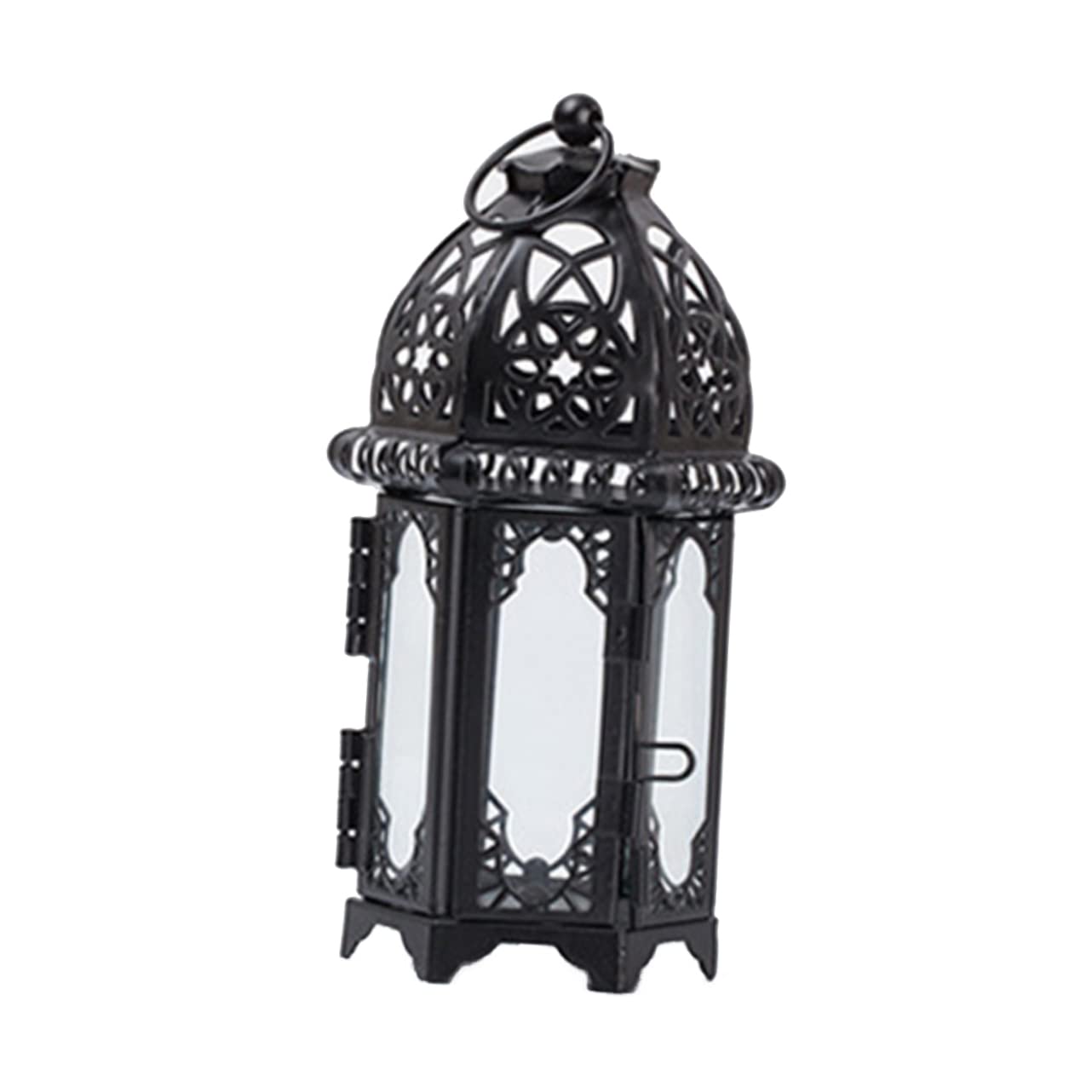 Cabilock Hanging Lantern Vintage Lantern Decorative Metal Lantern Black Chandelier Black Candlestick Holders Vintage Chandelier Miniature Tulips for Dollhouse Candle Holder Candle Jar Glass