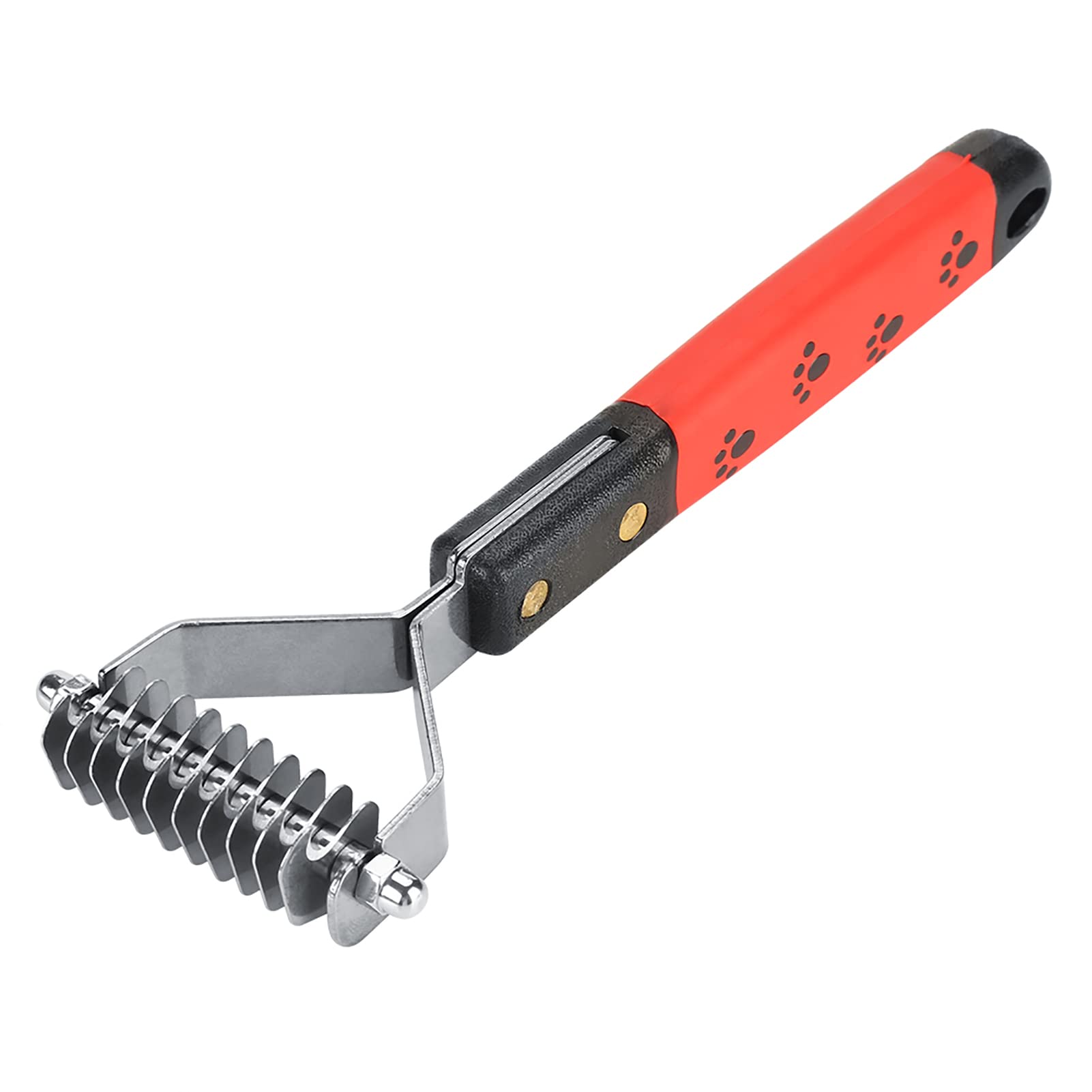 Pet Hair Comb with 10 Stainless Steel Pins for Long Hair Dogs Cats Grooming Deshedding Tool Soft Shiny Coat (M377-10)