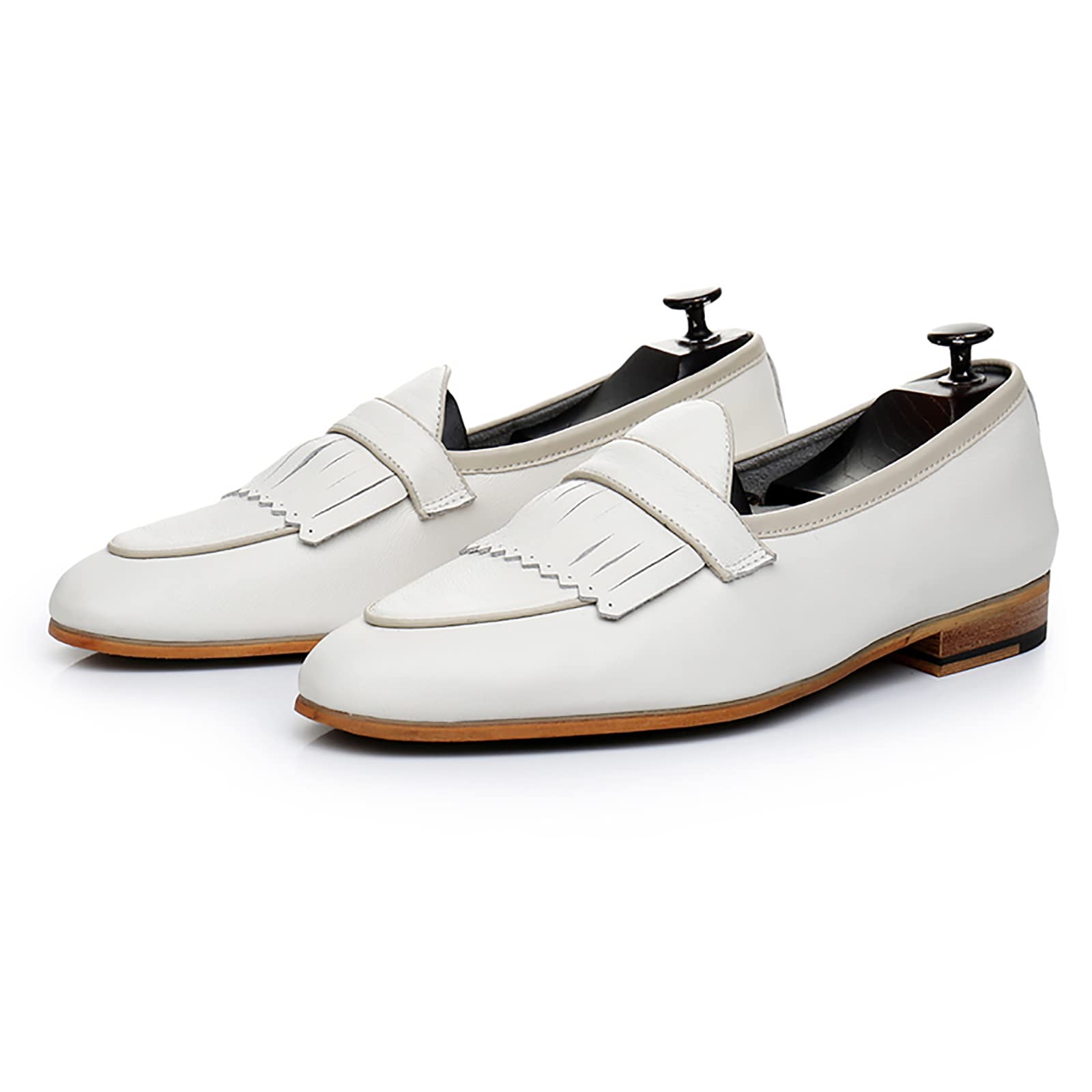 Mocasines Oxford de piel beige en talla 45: elegancia diaria para bodas y negocios 8
