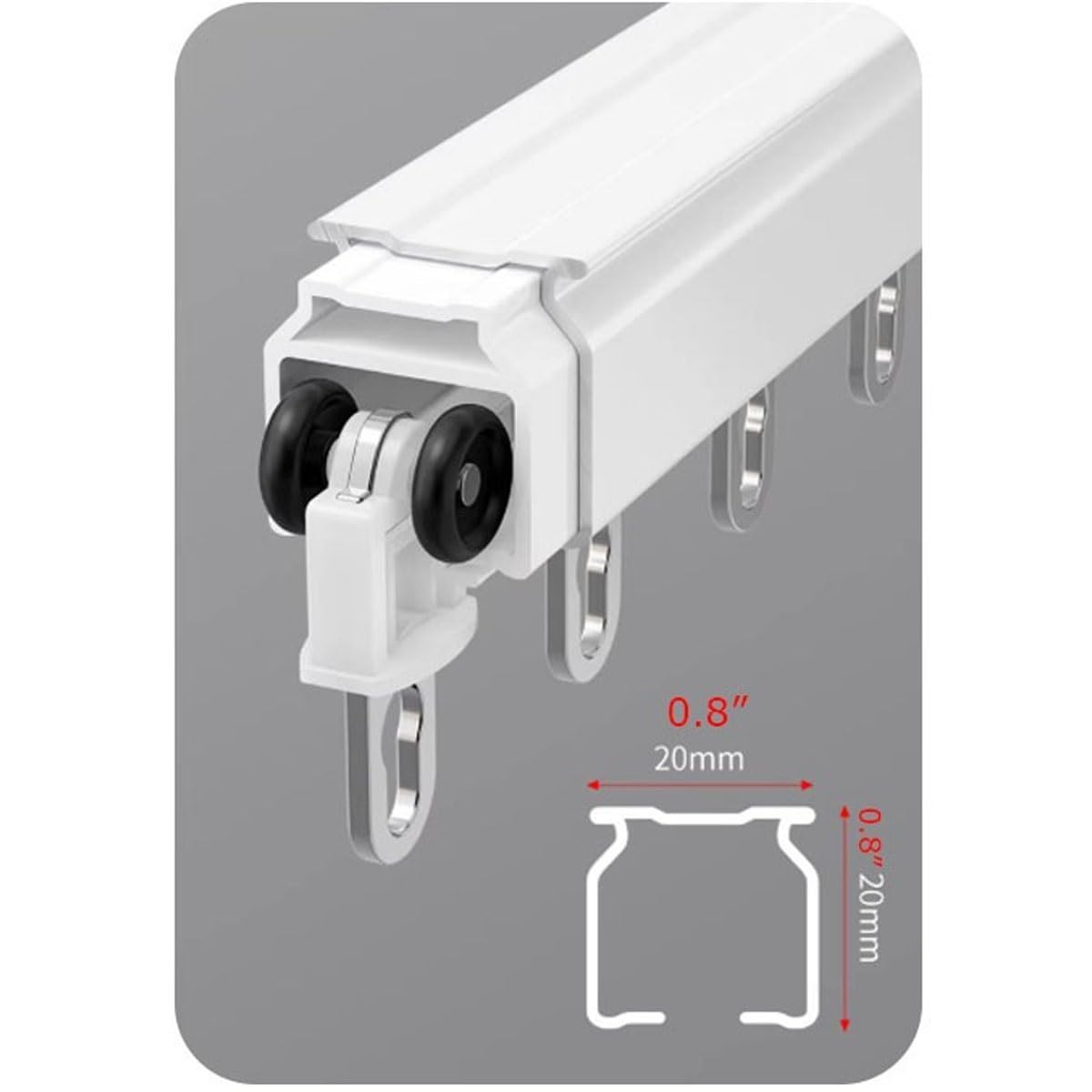 Binario per tenda in alluminio resistente, montaggio a soffitto, 0,5 m - 15 m, set con rulli silenziosi, ideale per tende da letto e divisori (3,7 m)