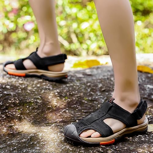 Men's Slip on Handmade Fashion Sport Sandals, Casual Summer Fisherman's Shoes, Closed Toe Soft Beach Shoes4