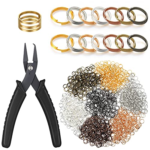 1402 Pieces Split Jump Rings Set, Double Closed Jump Ring Multi-Color Jewelry Split Rings with Craft Jump Loop Opener and Split Ring Plier for DIY Necklace Bracelet Craft Making 1402 Pieces Split Jump Rings Set, Double Closed Jump Ring Multi-Color Jewelry Split Rings with Craft Jump Loop Opener and Split Ring Plier for DIY Necklace Bracelet Craft Making