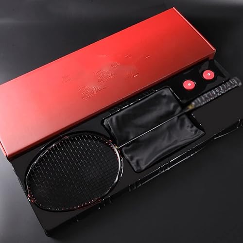 QUUL 5U - Raqueta de bádminton de fibra de carbono completa de 2.65oz y 30 libras con atado gratis