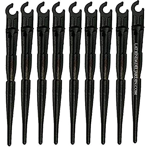 Suministros Infantes grondpen/houder voor druppelbewateringssysteem houder voor microslang. Houder voor microslang. Kleur: zwart. 500 stuks.