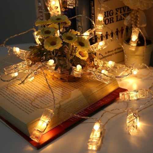 LiyuanQ 40 LED Photo Clip String Lights with Remote, 8 Modes Indoor Fairy String Lights fo - image 2