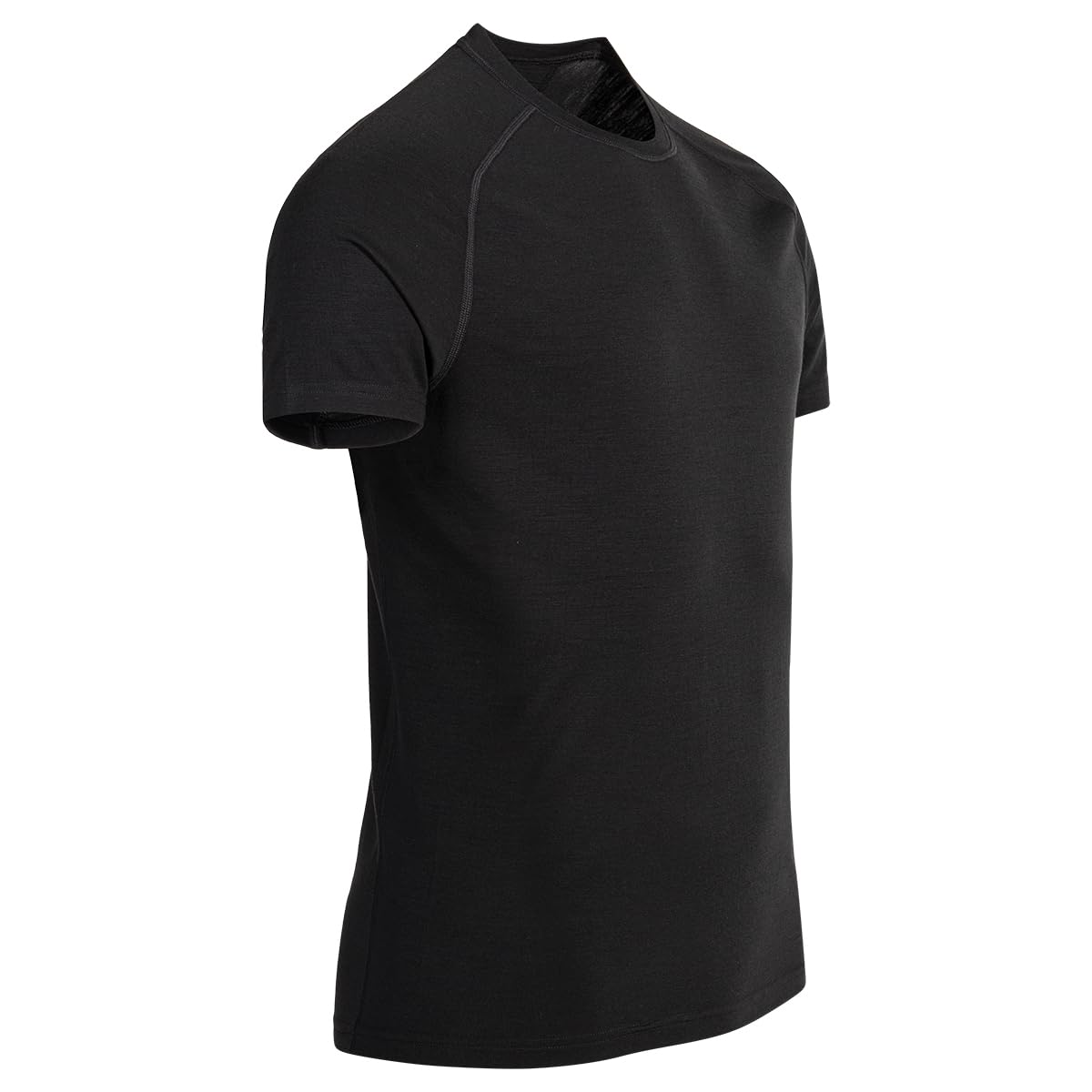 Zajo Senti Merino Tshirt Herren - Funktionsshirt aus Merino Wolle - Atmungsaktiv & Geruchsneutral - Temperaturregulierend - Wandern, Outdoor - Schwarz, S
