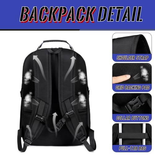 Image of 55L Gaming Laptop Backpack, Fits 18.4-19 inch Laptop, Blue | 180 TSA-Friendly Carry On Design with Padded Laptop Compartment, Water-Resistant, Adjustable Strap, Handle for Men Women
