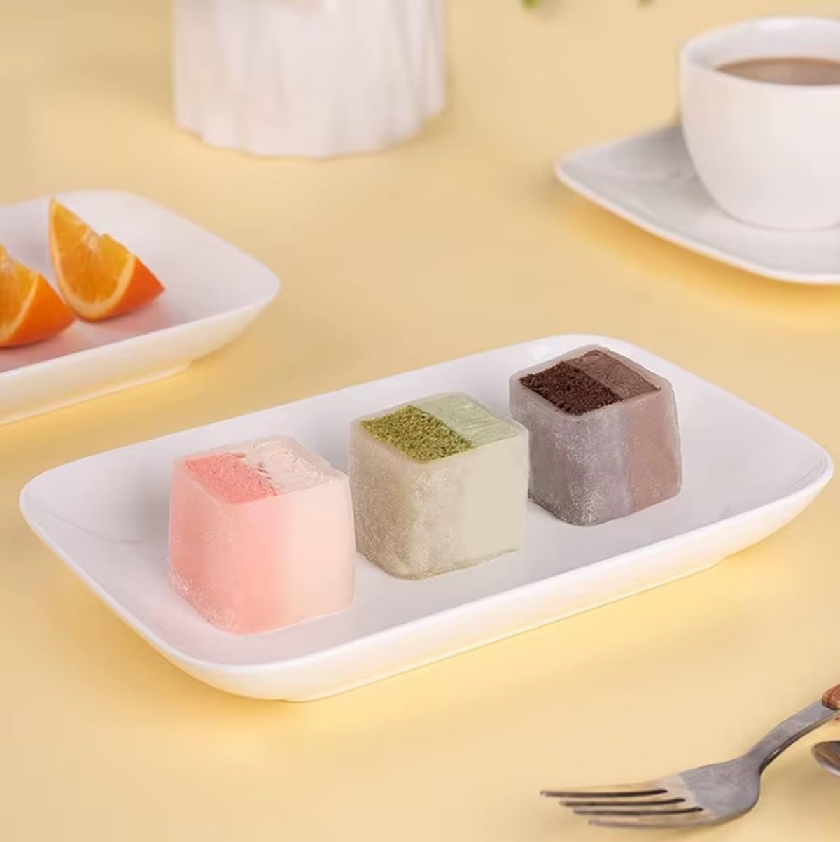 Provance 6er Set 30cm x 17,5 cm Tablett Serviertablett Keramik Porzellan Weiß - Servierplatte Groß Kuchenplatte Rechteckig für Antipasti, Dessert, Kuchen, Sushi, Salat, Porzellanteller