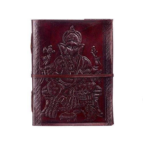 Fair Trade Indra Tagebuch Leder 135 x 185 mm Ganesha Groß