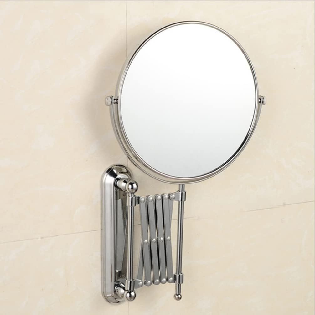 BESPORTBLE Wall Mount Makeup Mirror, 6-Inch Two-Sided Extension Mirror with 3X Magnification - Chrome Bathroom 360° Swivel