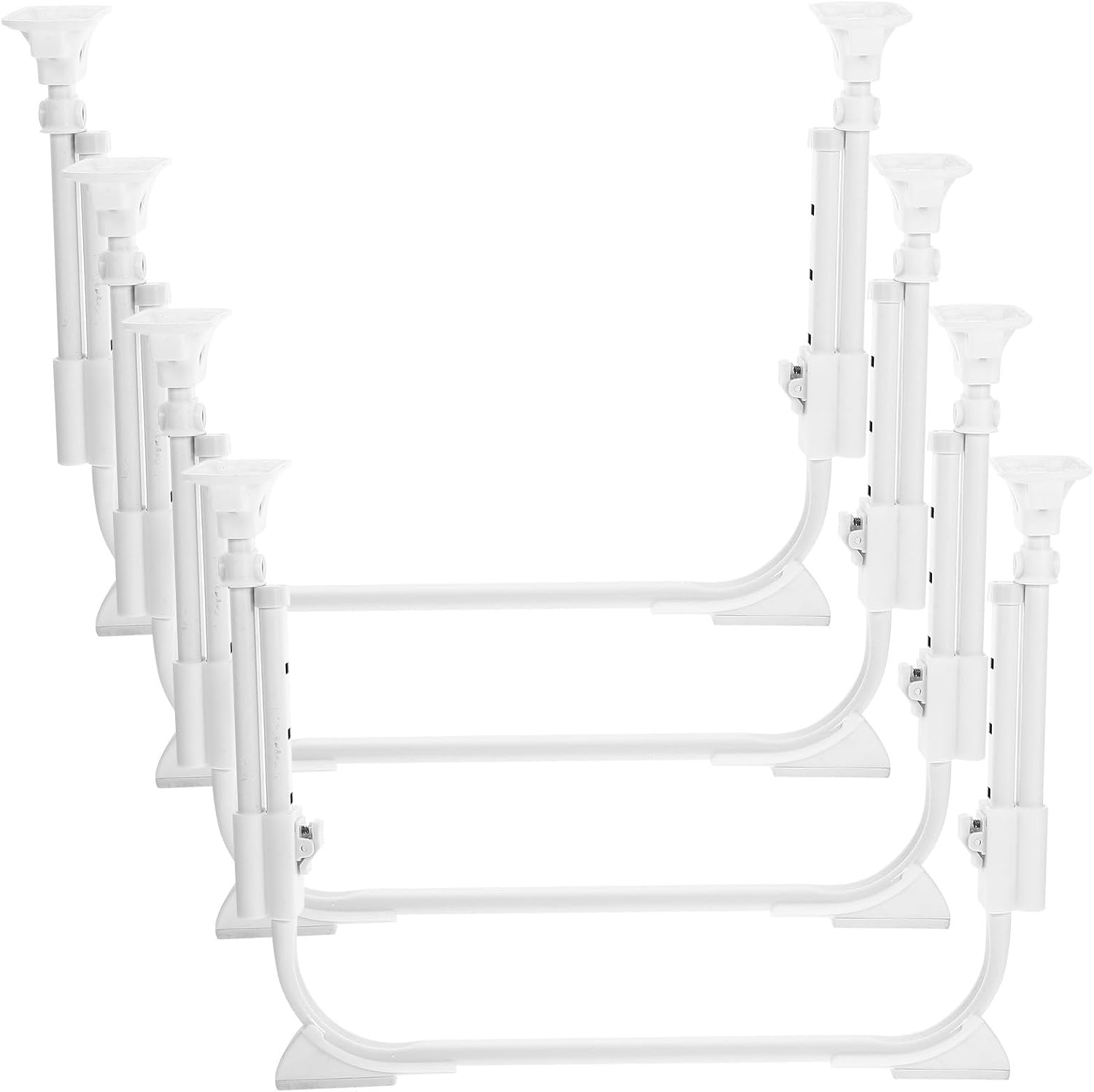 FENICAL 2 Pairs U Shaped Self Locking Folding Desk White