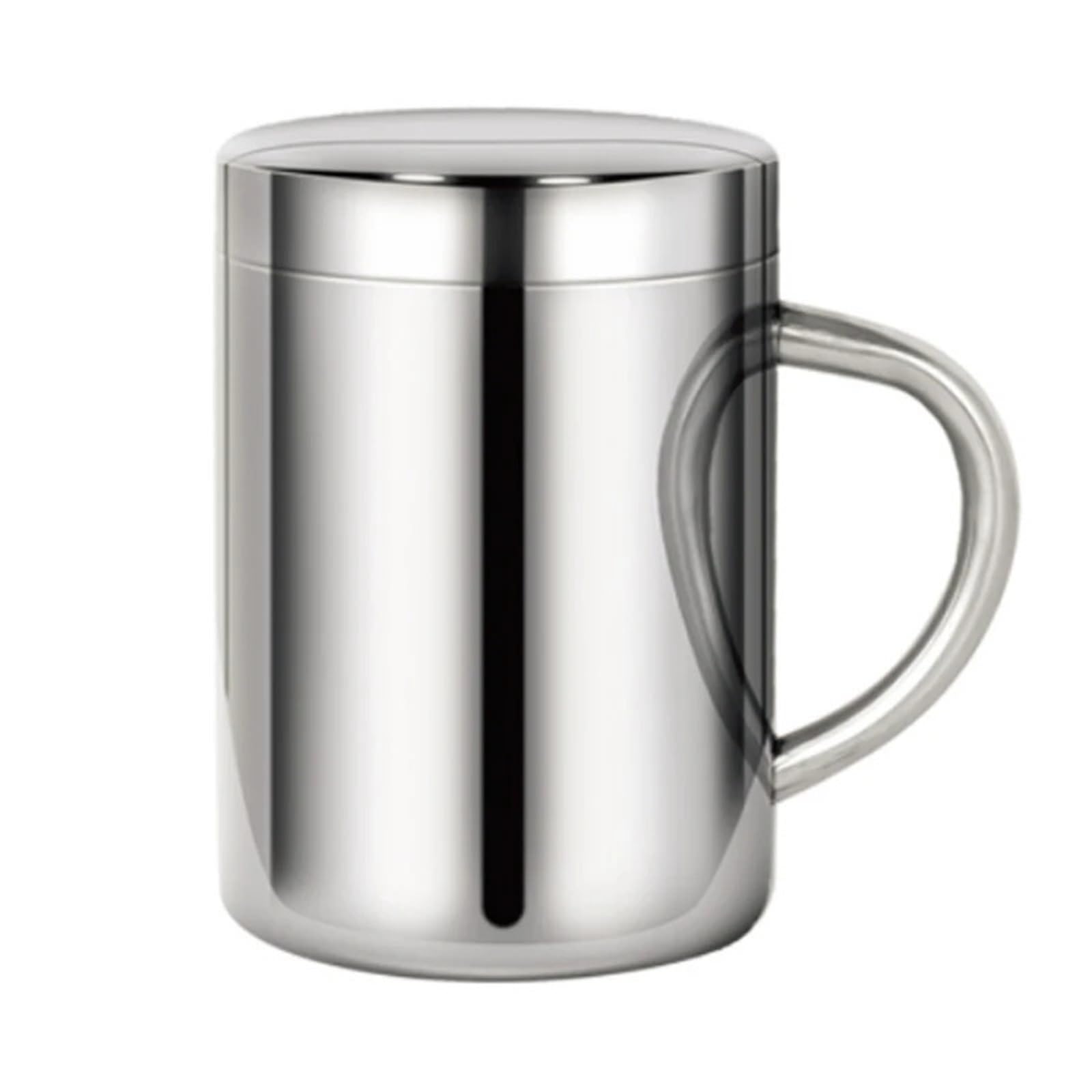 Taza de café acero inoxidable doble pared, taza portátil, vaso viaje, jarra, tazas té la leche, agua dobles for oficina Para café y bebidas(500ml with lid)