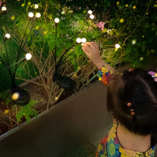 mopha Solar Garden Lights, 16LED Firefly Garden Lights Solar Outdoor Swaying Lights Waterproof,Solar Powered Fairy Lights Decorative Stakes for Outdoor, Patio, Yard & Garden Decor