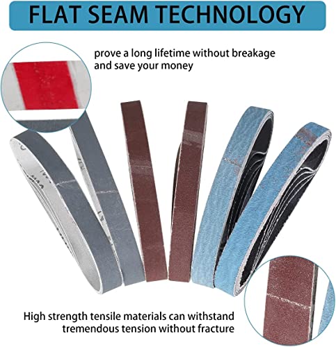 36Pcs 1/2" X 12" Knife Sharpening Sanding Belts,Knife Sharpening Belt Kit For Official Work Sharp Knife & Tool Sharpener (Wskts & Wskts-Kt/Mk.1 & Mk.2)80/120/240/400/1000/2500 Grits #TOP3