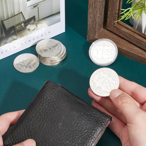 CRAFTYMELODY 10Pcs Iron Yes No Decision Coin Platinum Challenge Coin Decision Maker Flip Token Portable Double Sided Making Flipping for Man Women Party Game Holiday School Office Gift - Image 3
