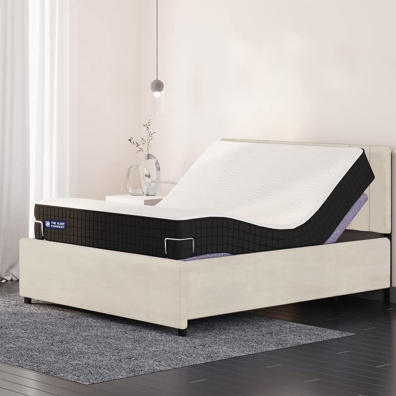 The Sleep Company Elev8 Smart Adjustable Bed Bed Base with Italia Beige Frame inBuilt