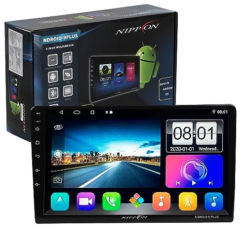 Image of Nippon NDROID 9 Plus with 9 Inch Car Android Double Din Player 2GB /32GB Capacitive Touch Screen Quad Core Proceessor 1080P HD Screen, Android Version 11 BT 5.0, Wi-Fi, GPS, USB 2.0, Navigation