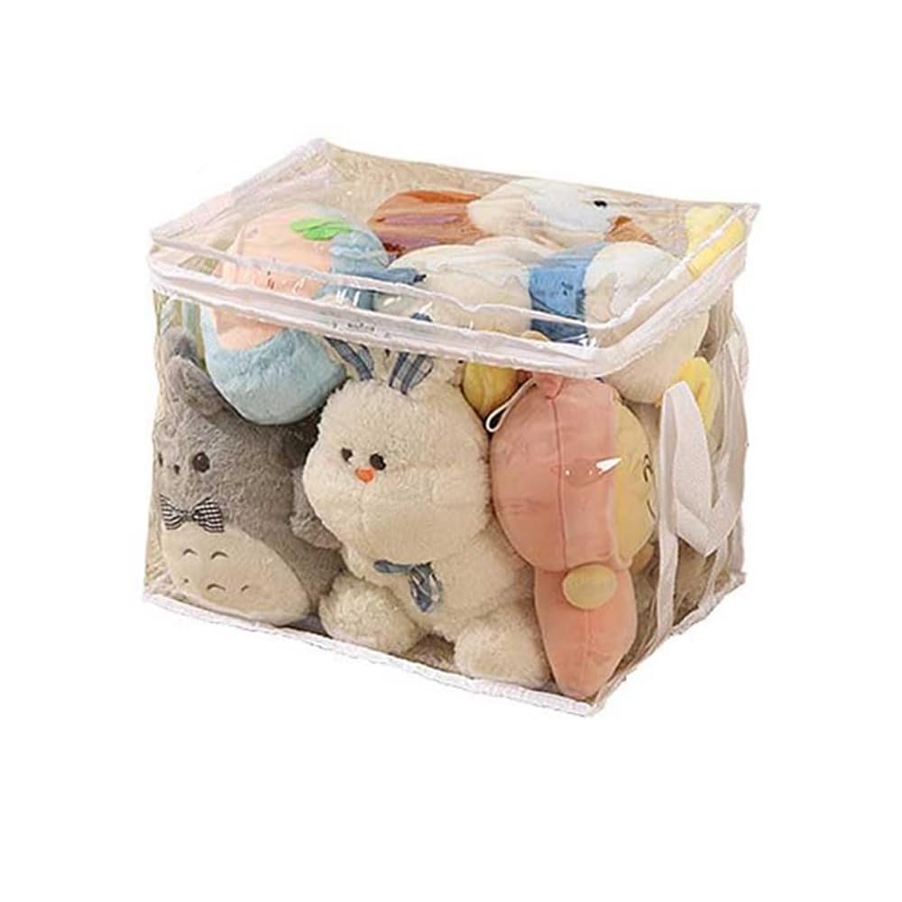  ホワイト  dragon M ぬいぐるみ 収納袋付き Amazon.co.jp: ぬいぐるみ収納袋 透明おもちゃ収納 持ち手付き 収納