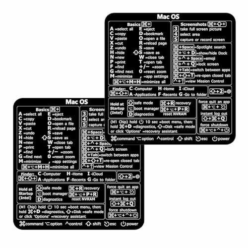 2PCS Mac OS Shortcuts Stickers: Keyboard Stickers for macOS Cheat