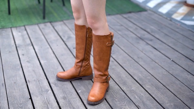 Amazon.com | Jeossy Women's Black Riding Boots, Calf Knee High