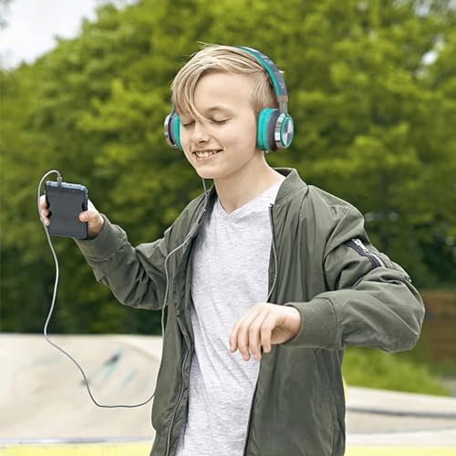 Elecder I39-GRAY/MINT Headphones With Microphone Foldable Lightweight Adjustable thumb #1