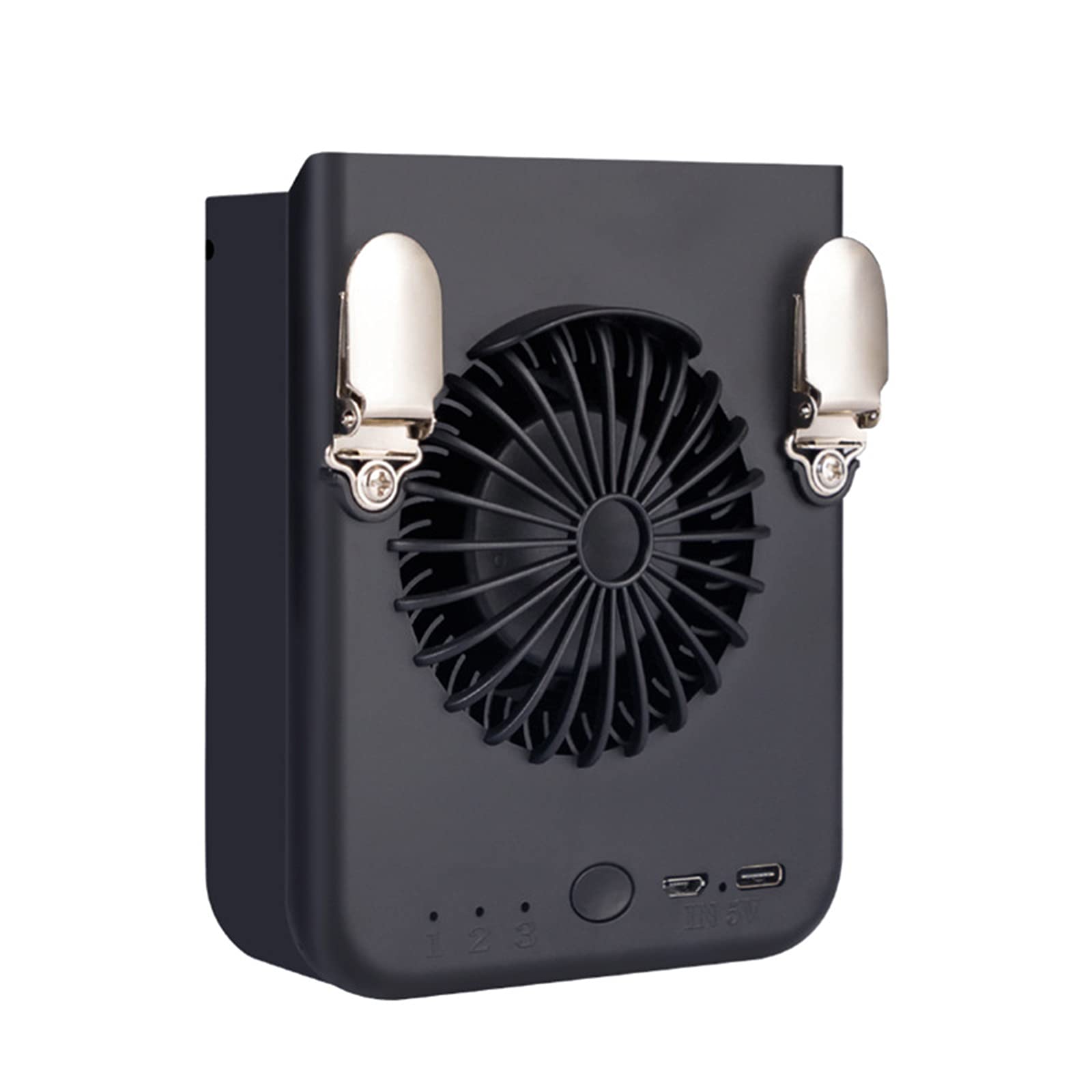 Ventilatore Portatile, Mini Ventilatore Ricaricabile USB Potenti Ventole di Raffreddamento, Esterno, Appeso alla Cintura, con Powerbank 8000 mAh, 3 velocità Commutabili E Abbastanz