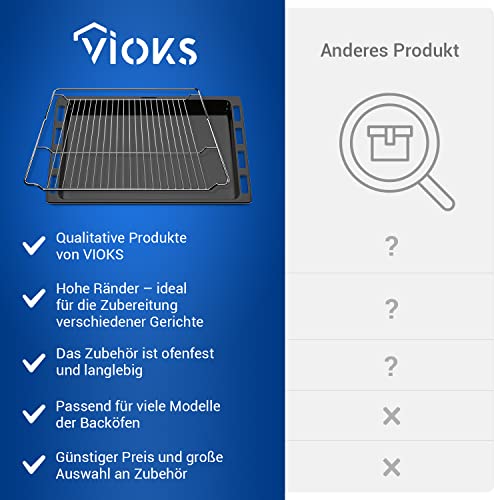 Foto von VIOKS Tiefes Backblech + Gitterrost Ersatz für Bosch 00574876 00662999
