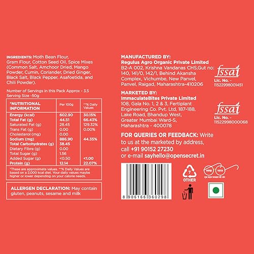 Image of Open Secret Namkeen | 175g | Bhujia, Namkeen Snacks, Bhujia Sev, Healthy Snacks, Unjunked, Baked Not Fried, No Palm Oil, Zero Trans Fat, No Cholesterol (Pack of 1)