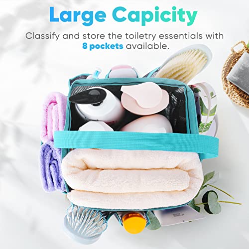 Image of EUDELE Mesh Shower Caddy Portable for College Dorm Room Essentials, Shower Caddy Dorm with 9-Pocket Large Capacity for Beach, Swimming, Gym, Camping, Travel essentials