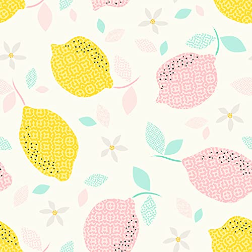 Papier peint auto-adhésive citrons fleurs 360x250 cm mural Magic-Stick
