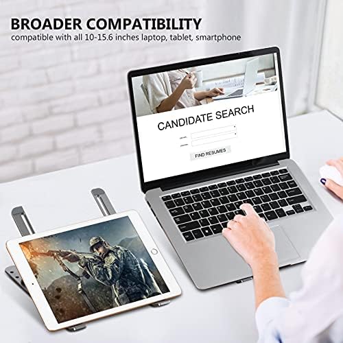 BEARTWO Dizüstü Bilgisayar Standı, Dizüstü Bilgisayar Masa Standı, Çıkarılabilir USB Fanlı Dizüstü Bilgisayar Yükseltici, Ayarlanabilir Alüminyum Tutucu, Katlanabilir Kaymaz Bilgisayar Standı Macbook Air Pro/Dell XPS/Daha Fazla 10-16" Dizüstü Bilgisayarla - Görsel 3