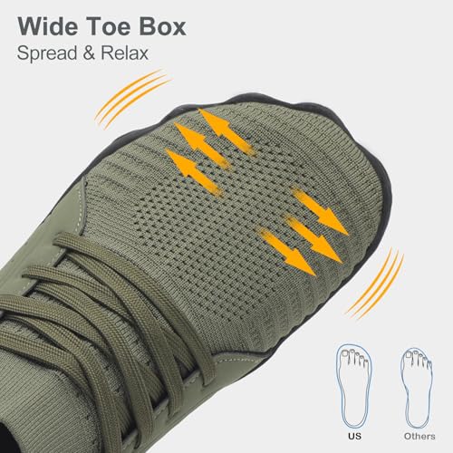 relxfeet Men's Barefoot Trail Running Shoes Minimalist Wide Toe Box Design Zero Drop Non-Slip Rubber Sole for Gym Hiking Walking3